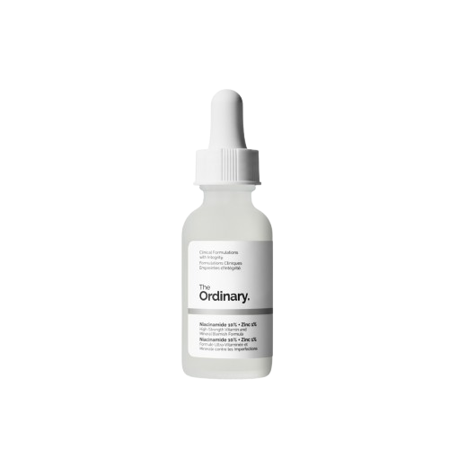 The Ordinary - Niacinamide 10% + Zinc 1% på en vit bakgrund.