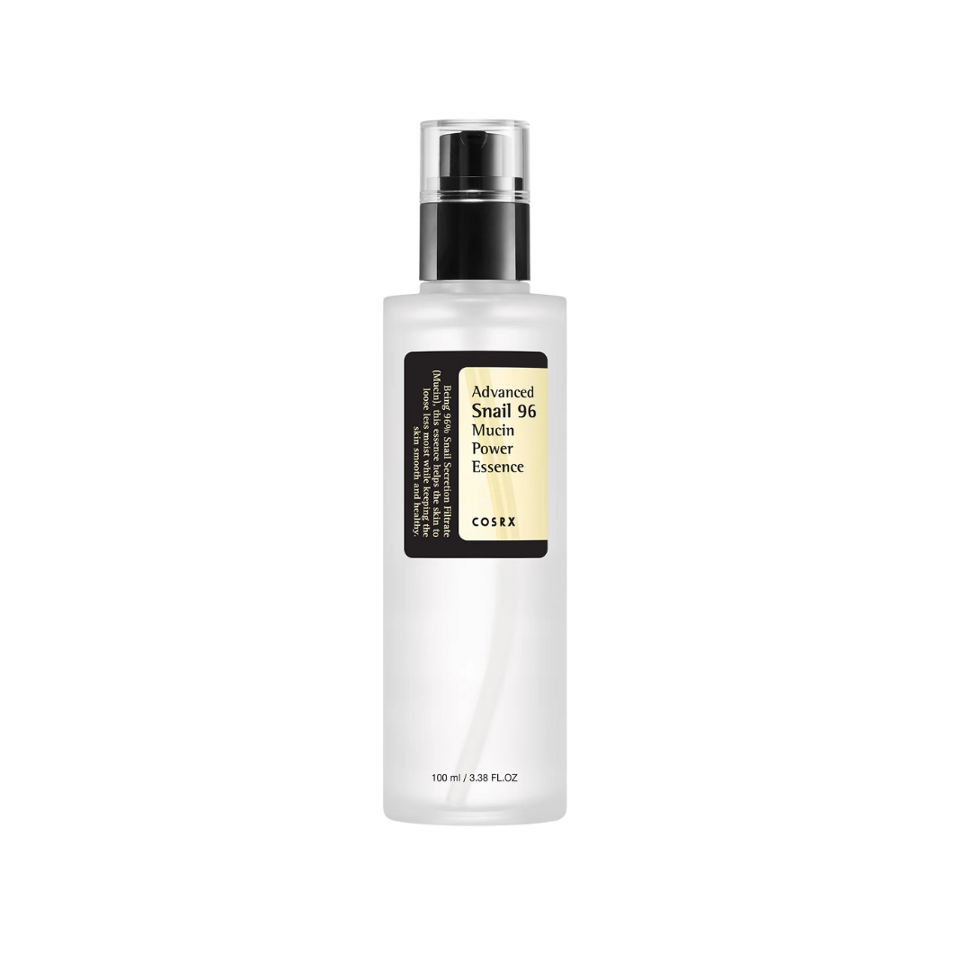 COSRX - Advanced Snail 96 Mucin Power Essence på en vit bakgrund.