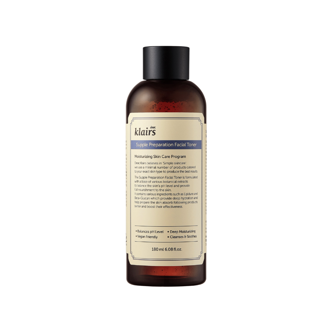 klairs supple preparation facial toner på en vit bakgrund.
