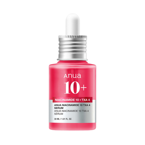 Anua - Niacinamide 10% + TXA 4% Serum på en vit bakgrund.