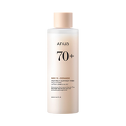 Anua Rice 70 Glow Milky Toner 250ml på vit bakgrund.