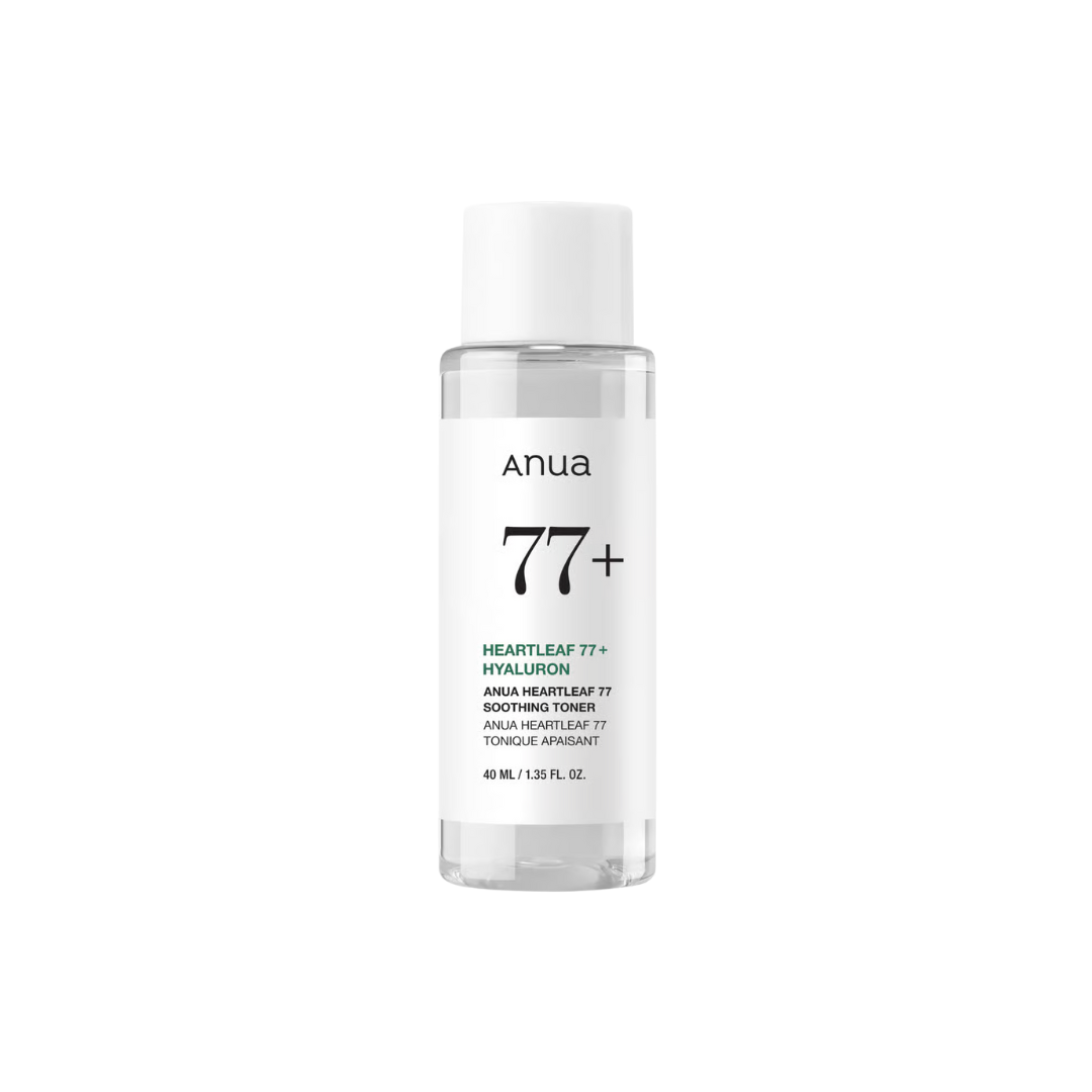 Lilla versionen av Anua Heartleaf 77% Soothing Toner på en vit bakgrund.