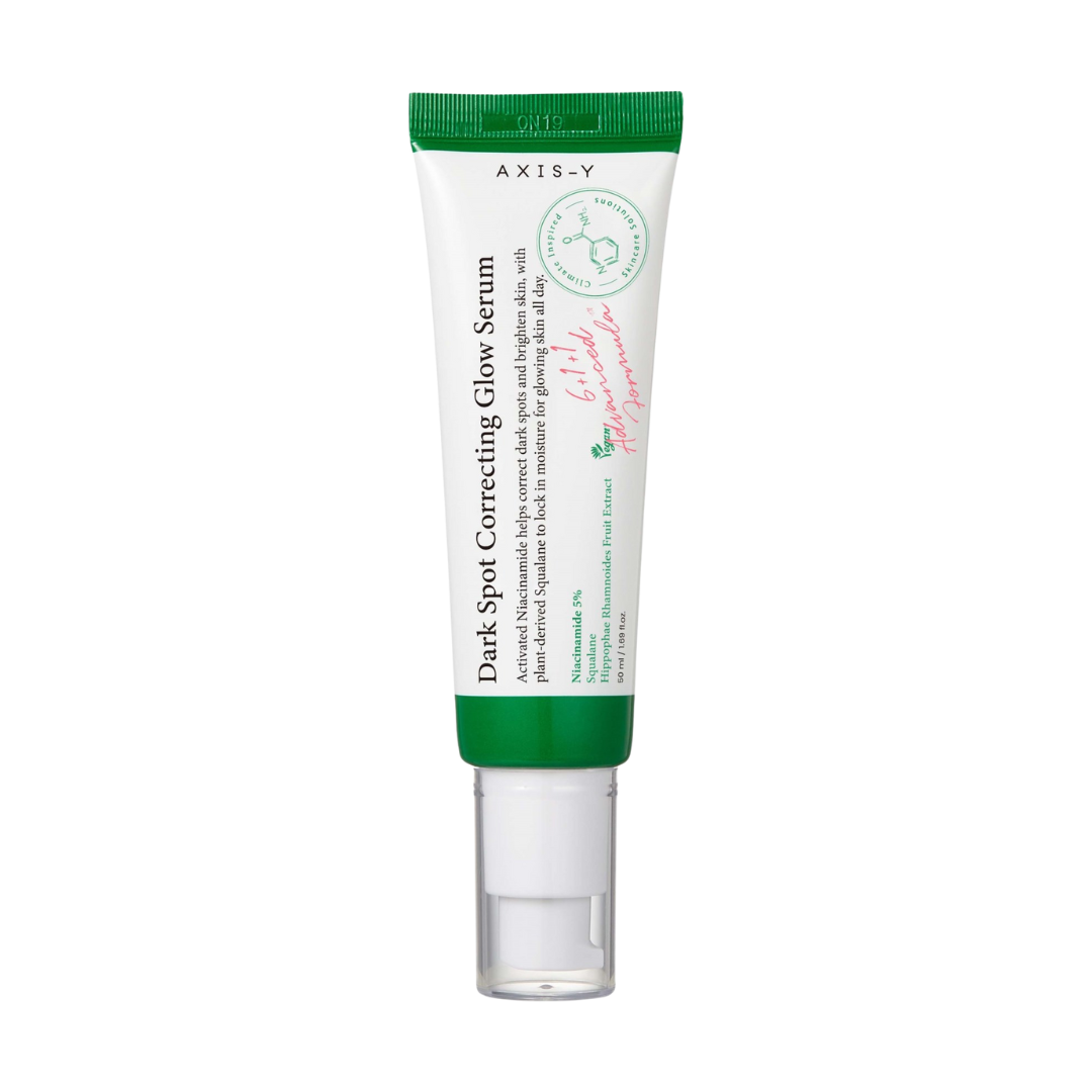 AXIS-Y - Dark Spot Correcting Glow Serum på en vit bakgrund.