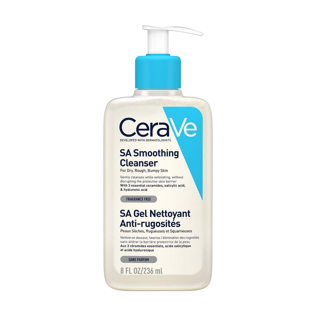 CeraVe - SA Smoothing Cleanser på en vit bakgrund.