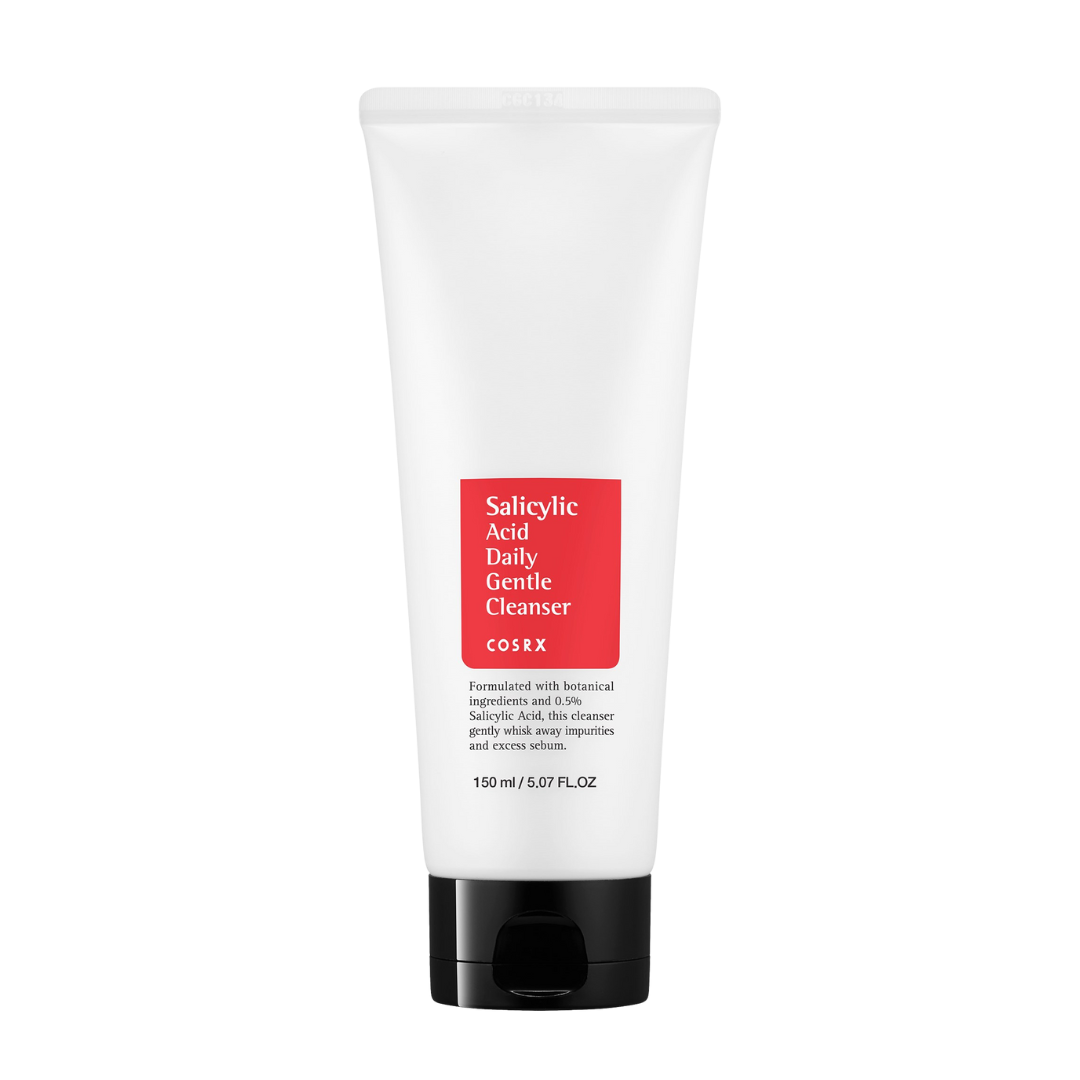 COSRX - Salicylic Acid Daily Gentle Cleanser på en vit bakgrund.