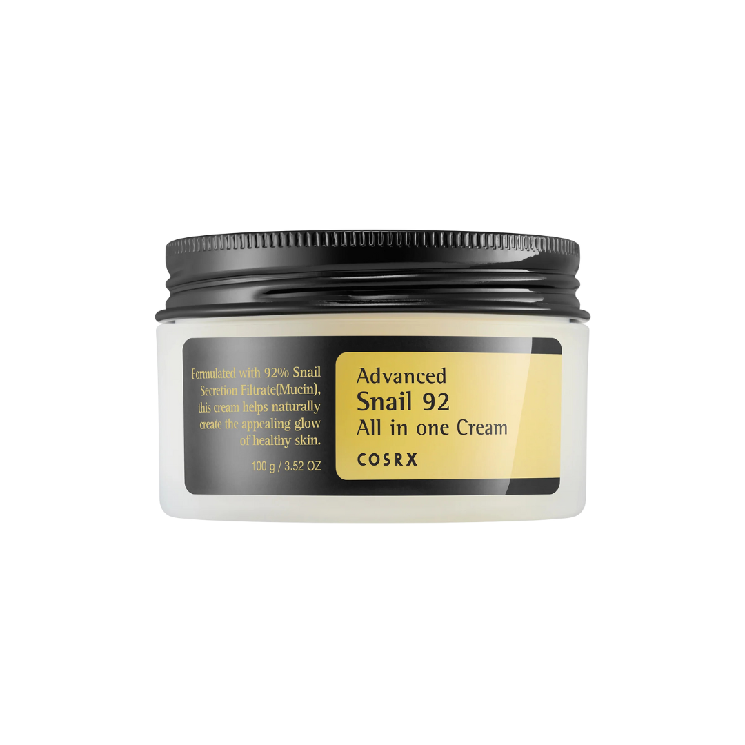 COSRX - Advanced Snail 92 All In One Cream på en vit bakgrund.